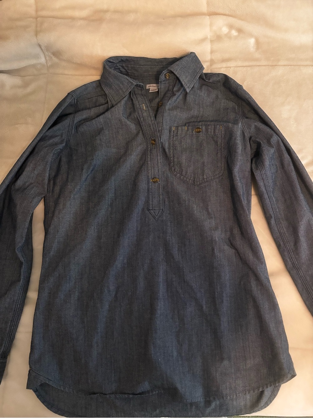 Carhartt Women's Denim-Style Button Pullover Shirt - Blue